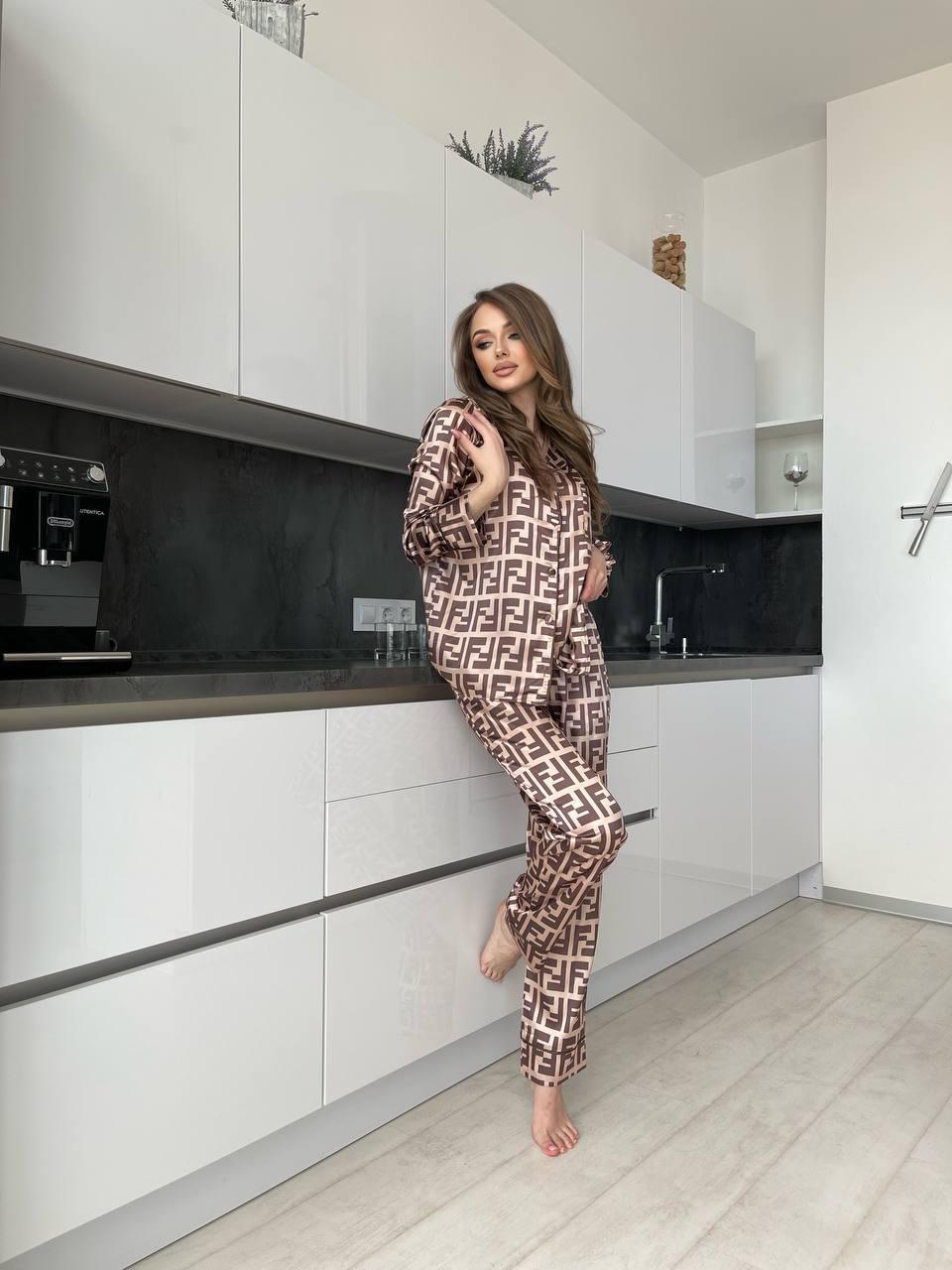 D 3 | Luxury Printed Silk Pajama Set For Women | SAIMWEAR