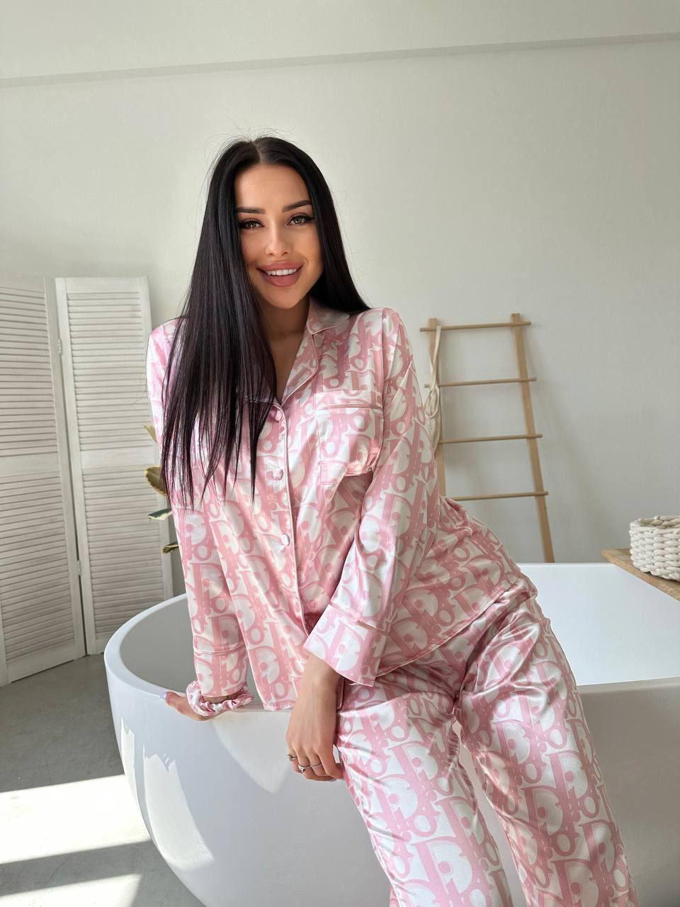 D 1 | Luxury Printed Silk Pajama Set For Women | SAIMWEAR