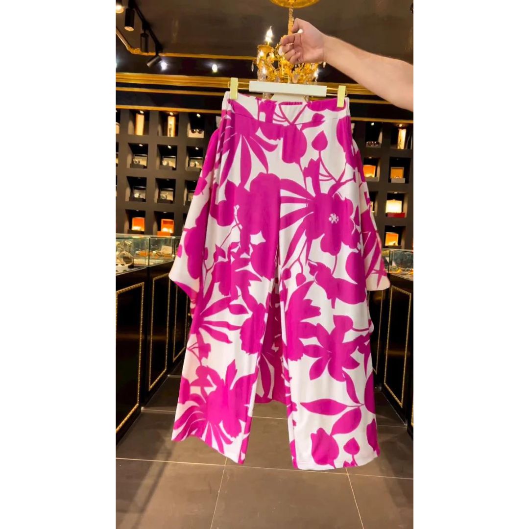 Ch # 359 Indonesian Kaftaan Pattern Printed Co Ord Set - saimwear