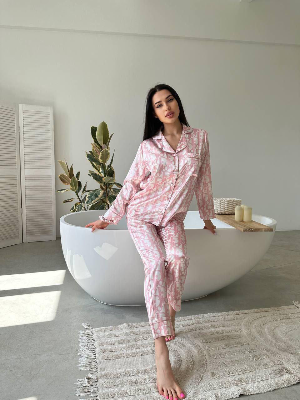 D 1 | Luxury Printed Silk Pajama Set For Women | SAIMWEAR