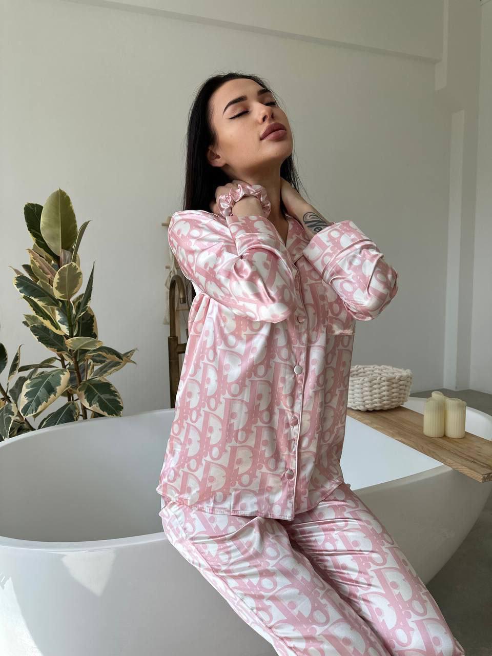 D 1 | Luxury Printed Silk Pajama Set For Women | SAIMWEAR