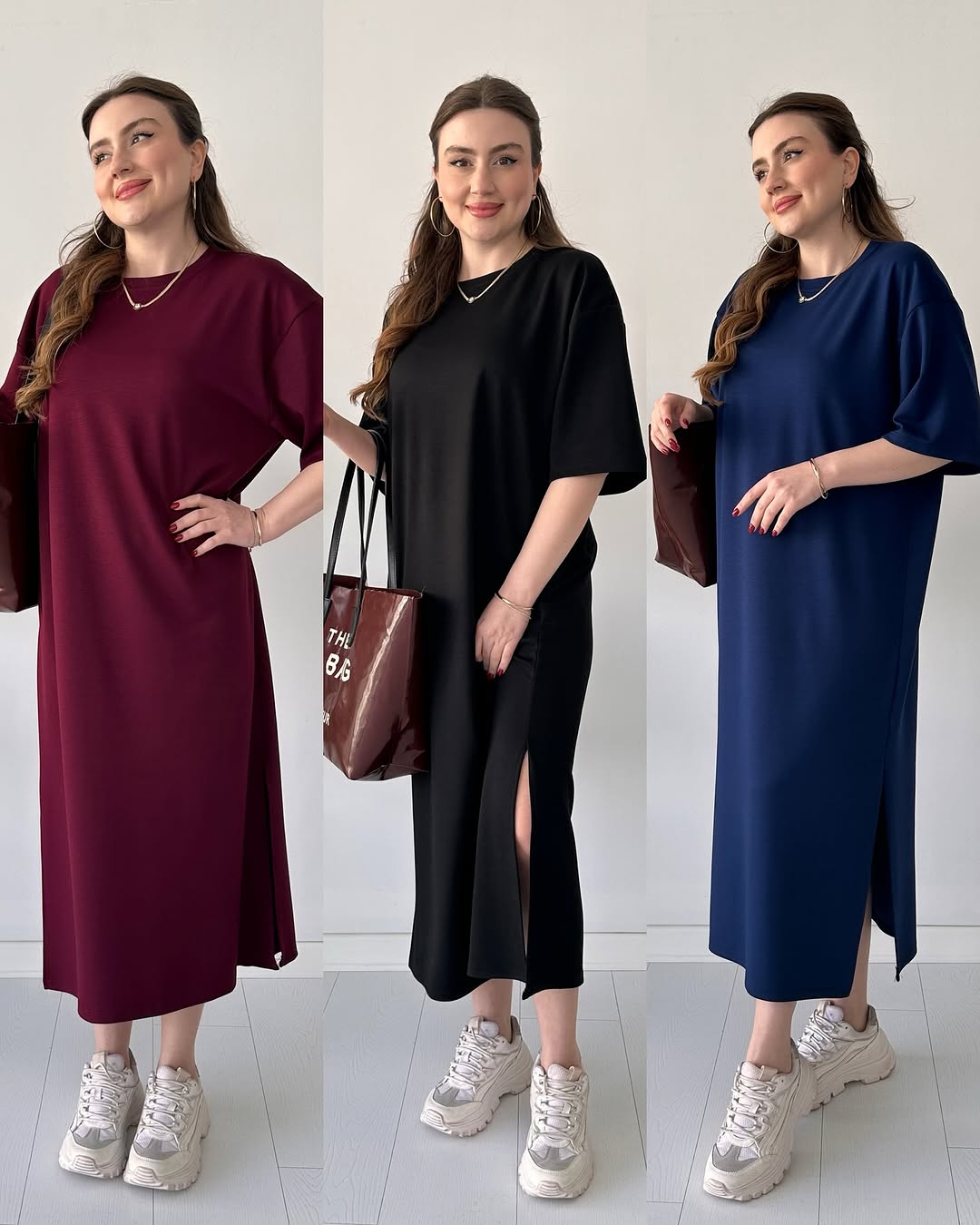 CH 547 Casual Modal Drop Shoulder Dress - Saimwear
