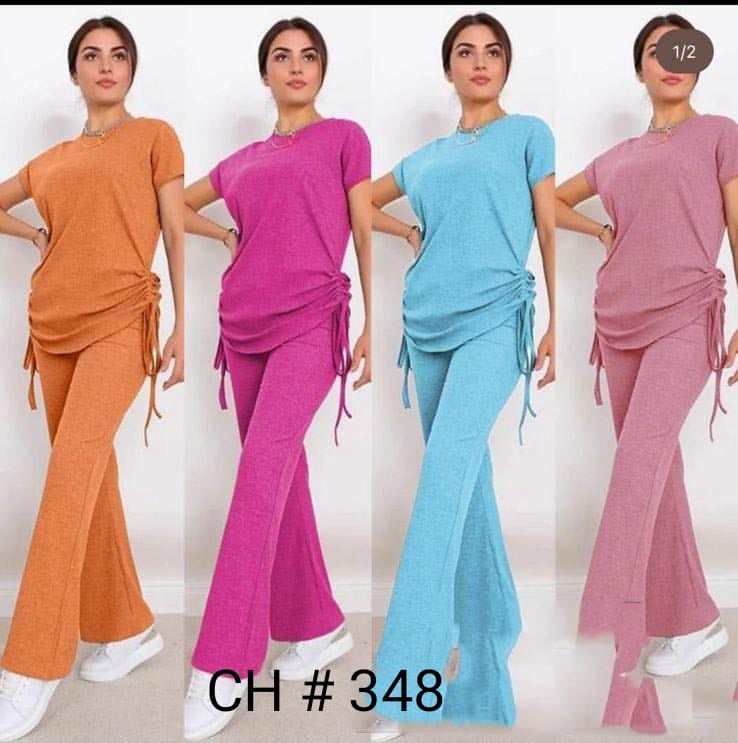 CH # 348 Premium Comfort Half Sleeves Shirt With Side Stings And Luxurious Trouser In Jersey Cotton Fabric - saimwear