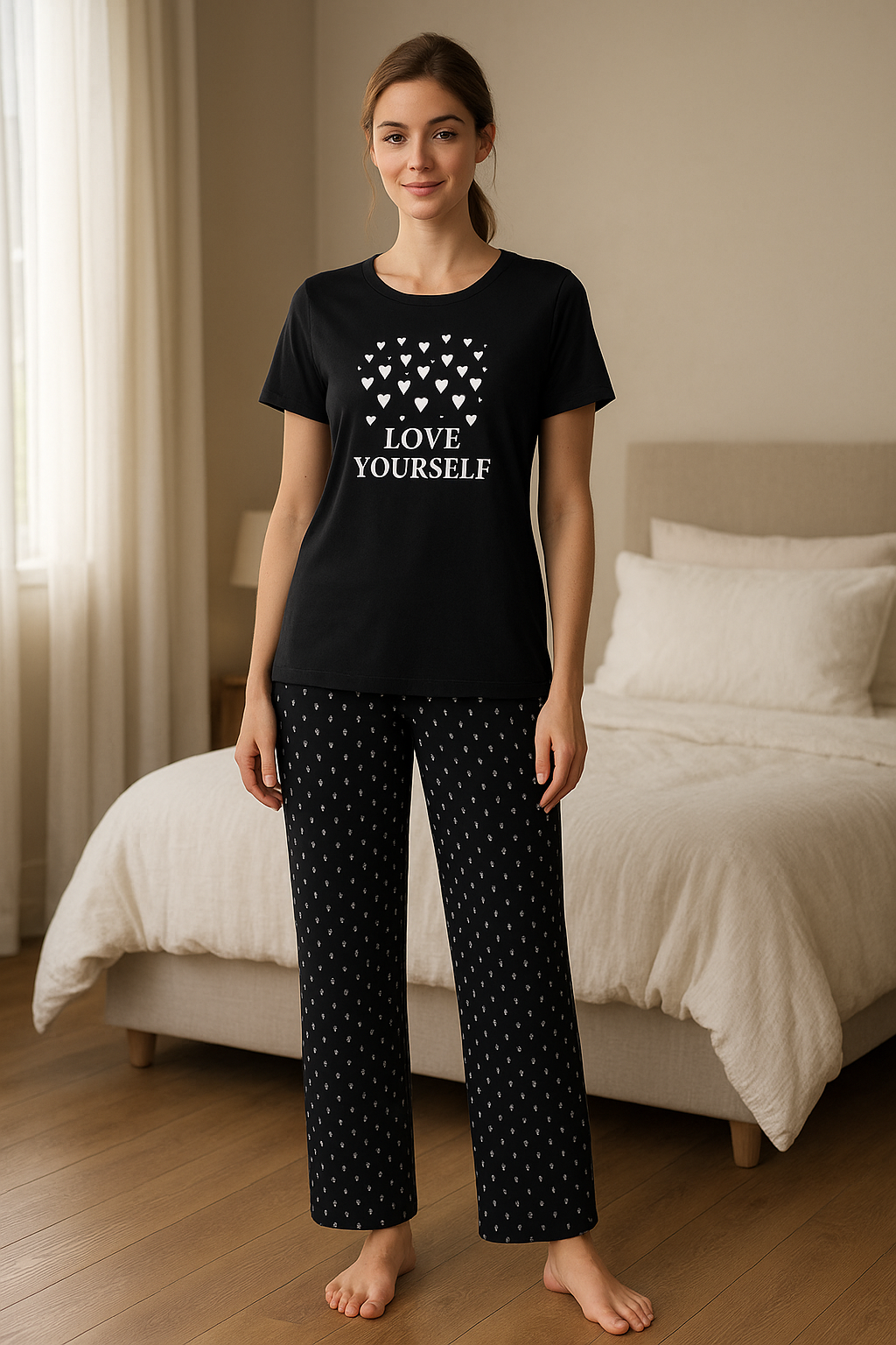 CH 568 - 2Pcs Printed Night Wear Co-Ord Set | SAIMWEAR