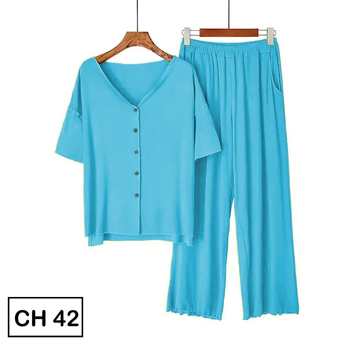 Quarter Sleeves Button Home Wear CH # 42 - saimwear
