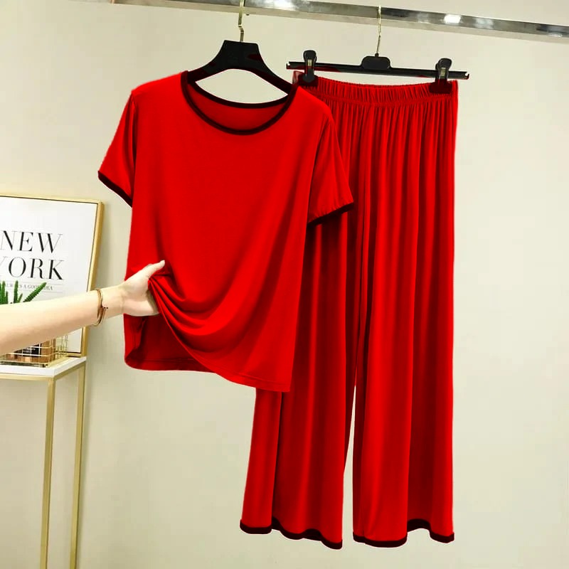 Contrast Rib Lounge Wear Set SW-00104 - saimwear