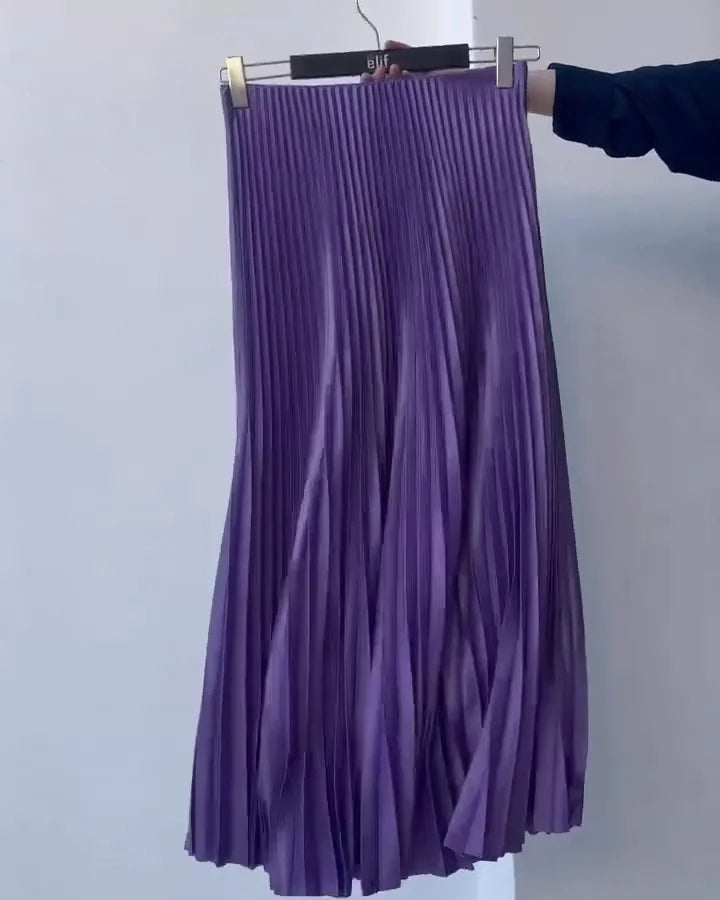 Saim Wear Serenade In Silk Luxe Pleated Skirt For Casual Couture CH # 367