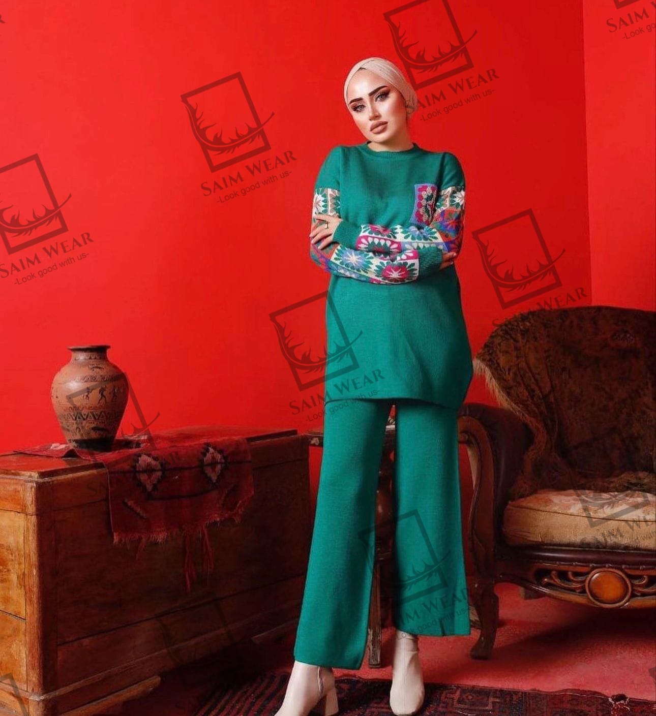 Saimwear 2 Pcs Printed Fleece Co ord Set CH 321