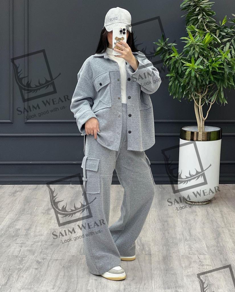 2 Pcs Cargo Pocket Style Winter Outfit CH-373