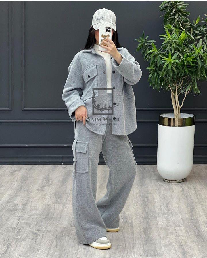 2 Pcs Cargo Pocket Style Winter Outfit CH-373