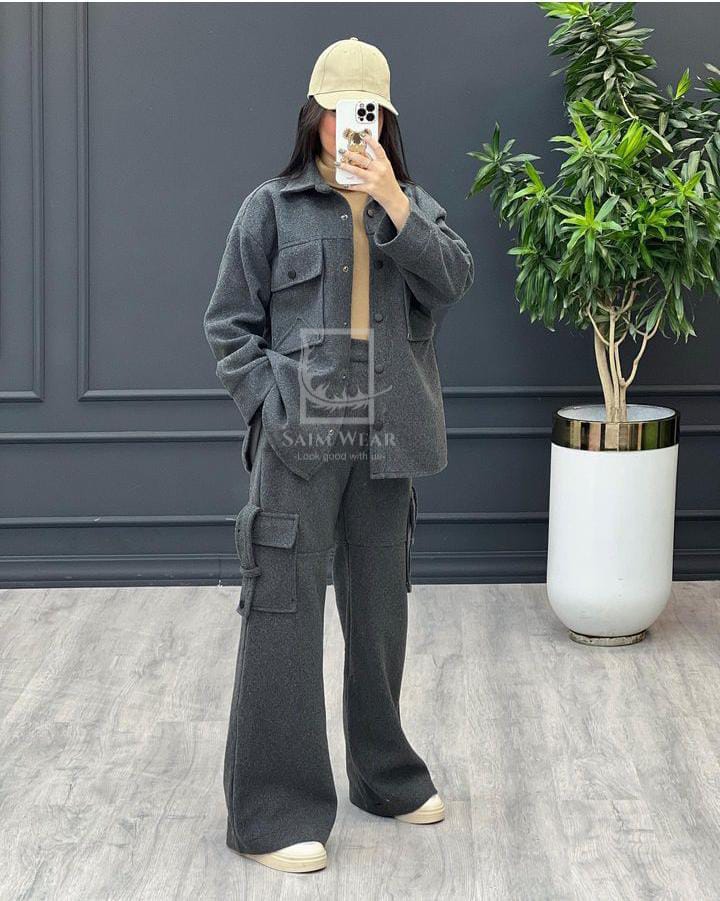 2 Pcs Cargo Pocket Style Winter Outfit CH-373