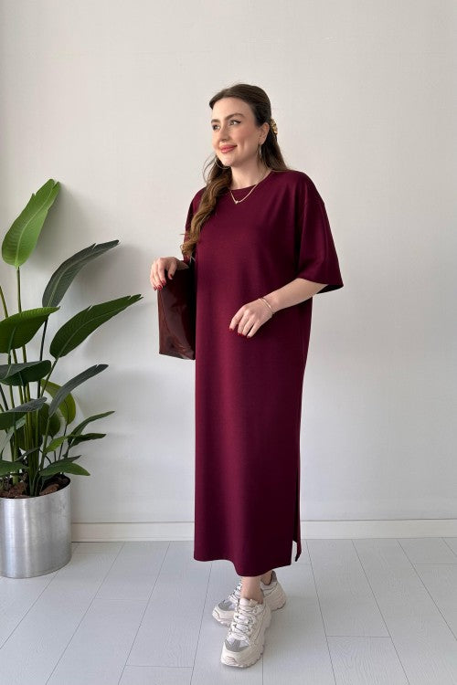 CH 547 Casual Modal Drop Shoulder Dress - Saimwear