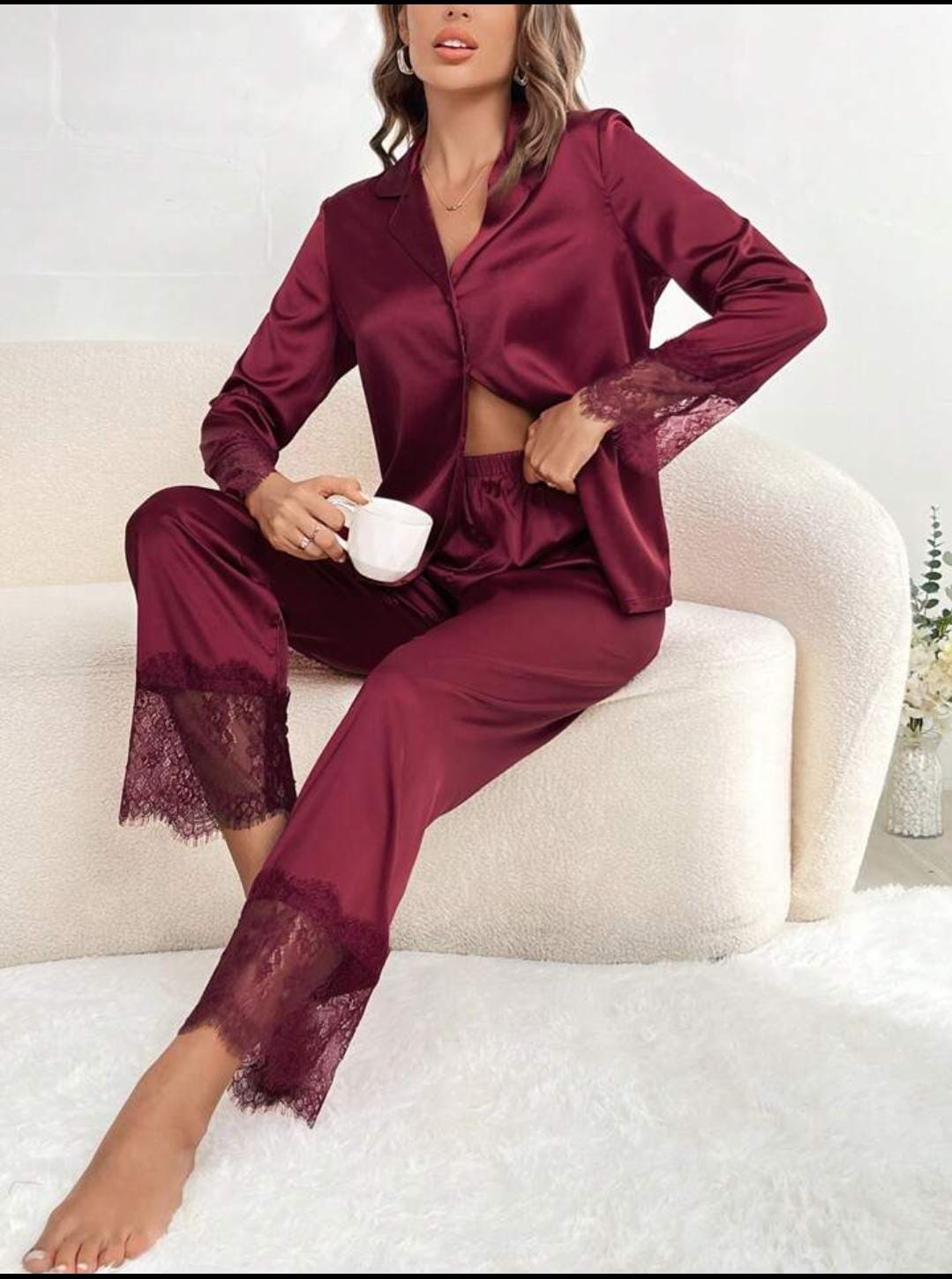 Saimwear 2-Piece Silk Nighty Set – P-73