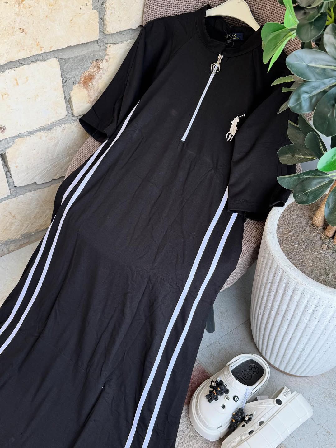 CH 576 - Stripe Style Long Top Dress - Saimwear