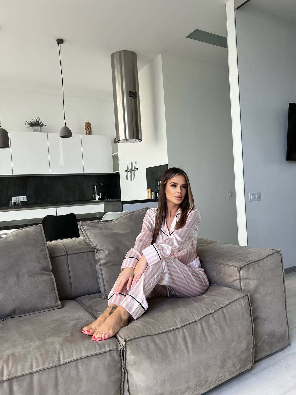 D 2 | Luxury Printed Silk Pajama Set For Women | SAIMWEAR