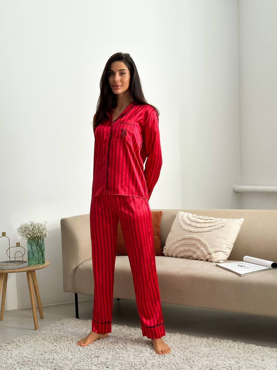 D 8 | Luxury Printed Silk Pajama Set For Women | SAIMWEAR