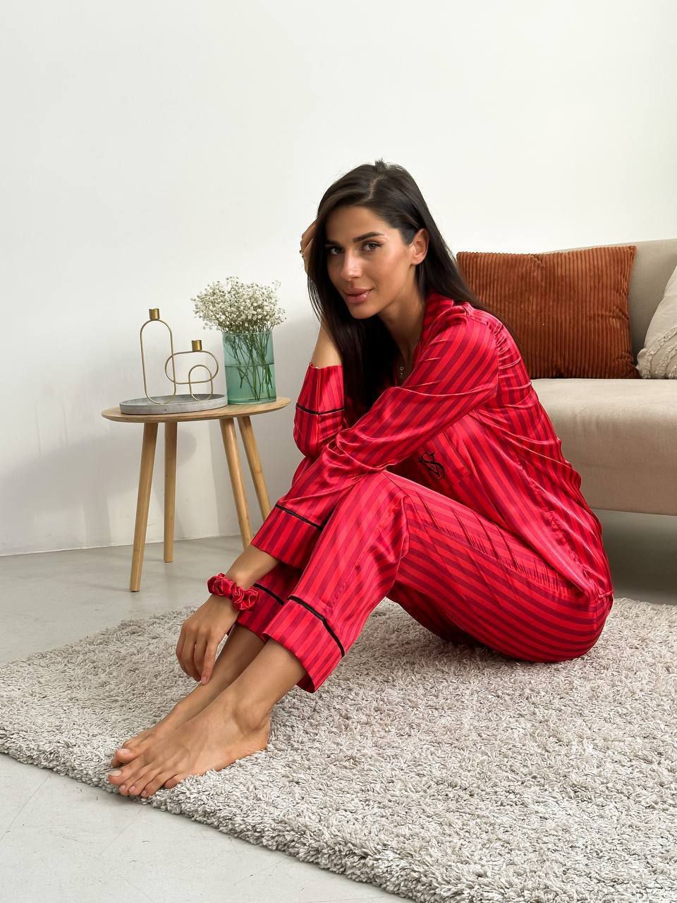 D 8 | Luxury Printed Silk Pajama Set For Women | SAIMWEAR