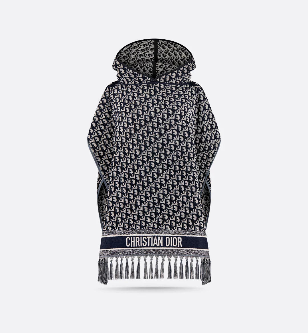 CH 530 Printed poncho style hooded fleece cape shawl - SAIMWEAR