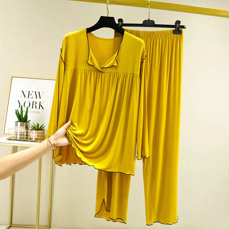 Contrast Collar Plates Style Lounge Wear/ Sleepwear SW-0089 - saimwear