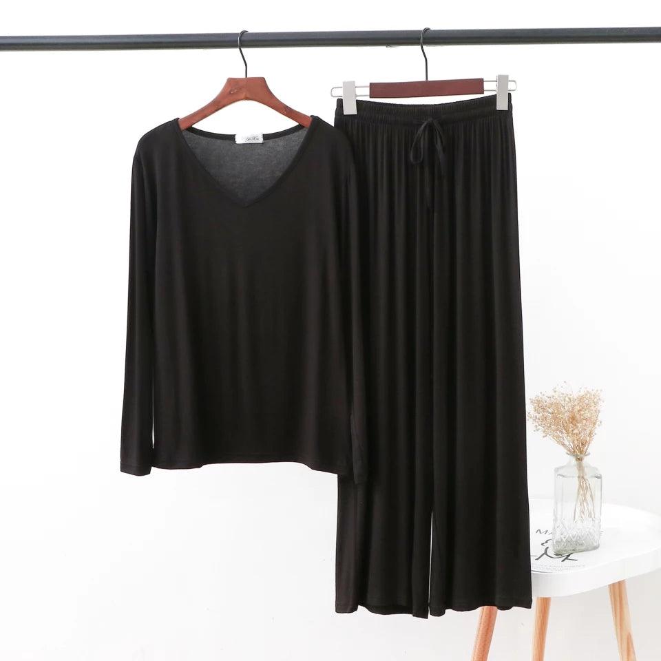 V Neck Full Sleeves Plazzo Lounge Wear SW-45 - saimwear