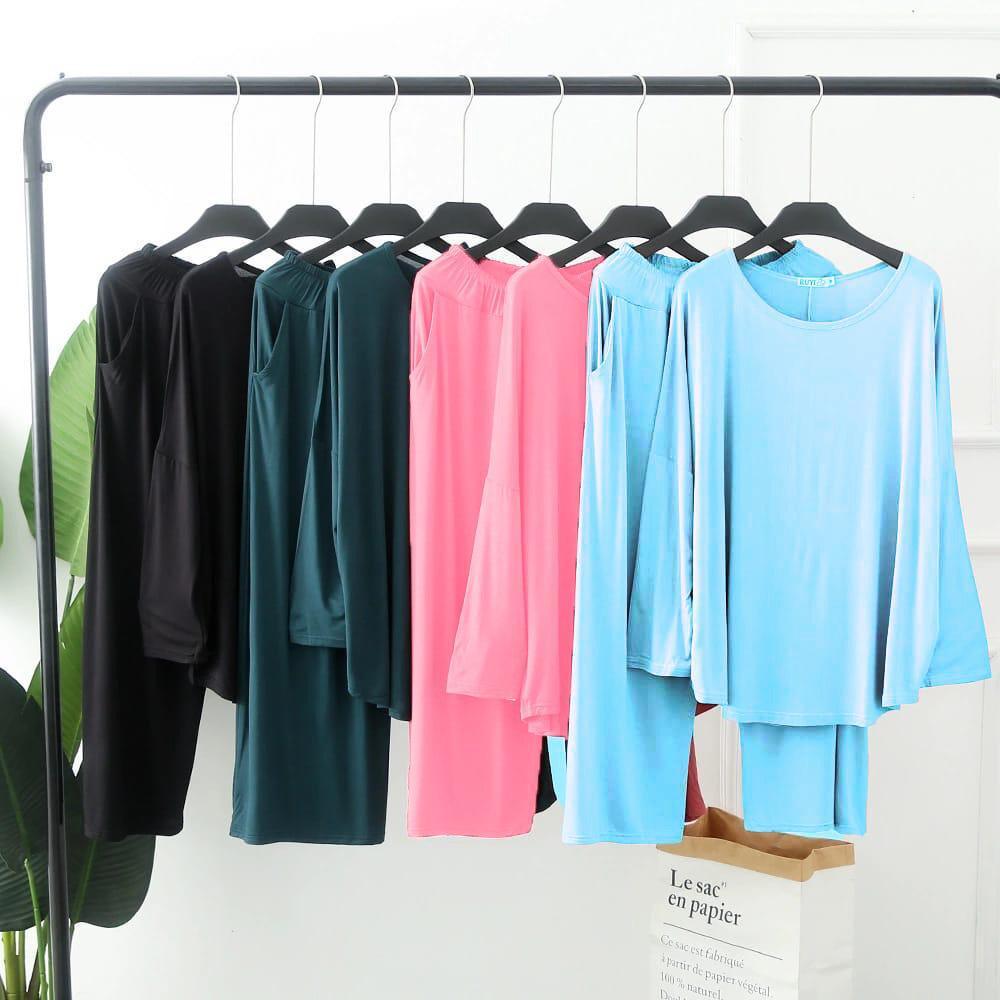 Casual Pajamas Straight Long Sleeve Long Pants Set SW-0014 - saimwear