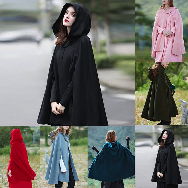 Saimwear Winter Whisper Enchanting Vintage Gothic Hooded Cloak In Fleece CH 380
