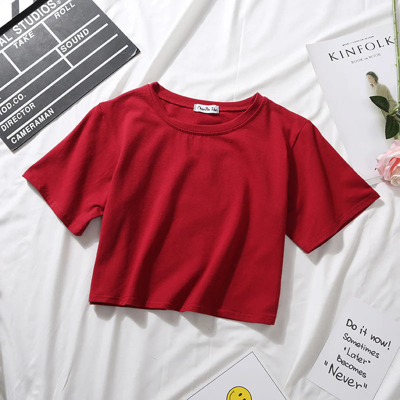 Women Essential Crop T-Shirt CH # 344 - saimwear