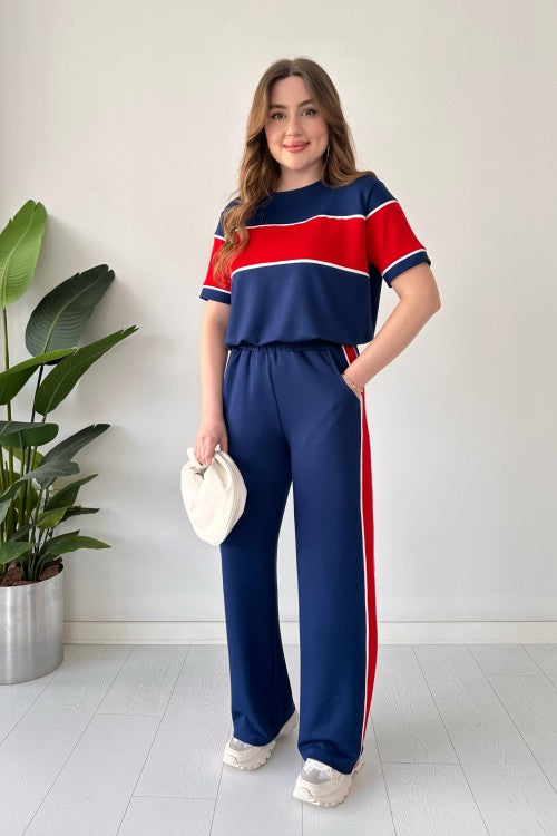 CH 544 Straight Trouser Panel Tee Tracksuit - Saimwear