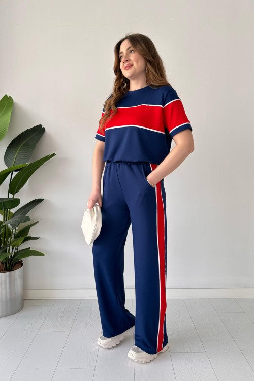 CH 544 Straight Trouser Panel Tee Tracksuit - Saimwear