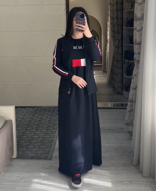 CH 492 Saimwear 2 Pcs Casual Outfit Upper With Long Inner Gown