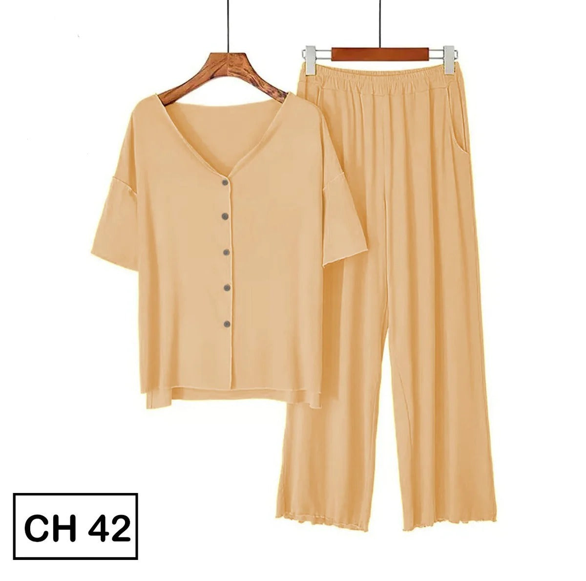 Quarter Sleeves Button Home Wear CH # 42 - saimwear