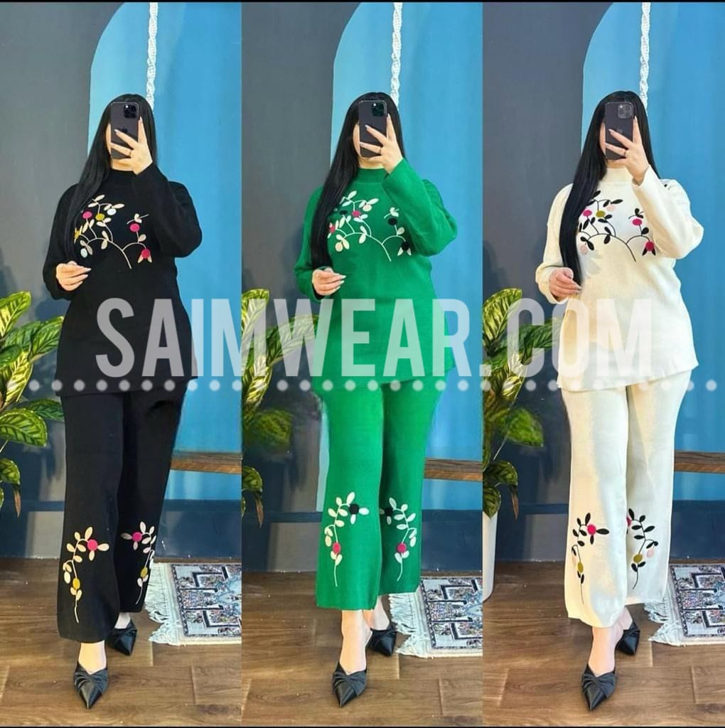 Saimwear 2 Pcs Embroidery Fleece Co ord Set CH 382