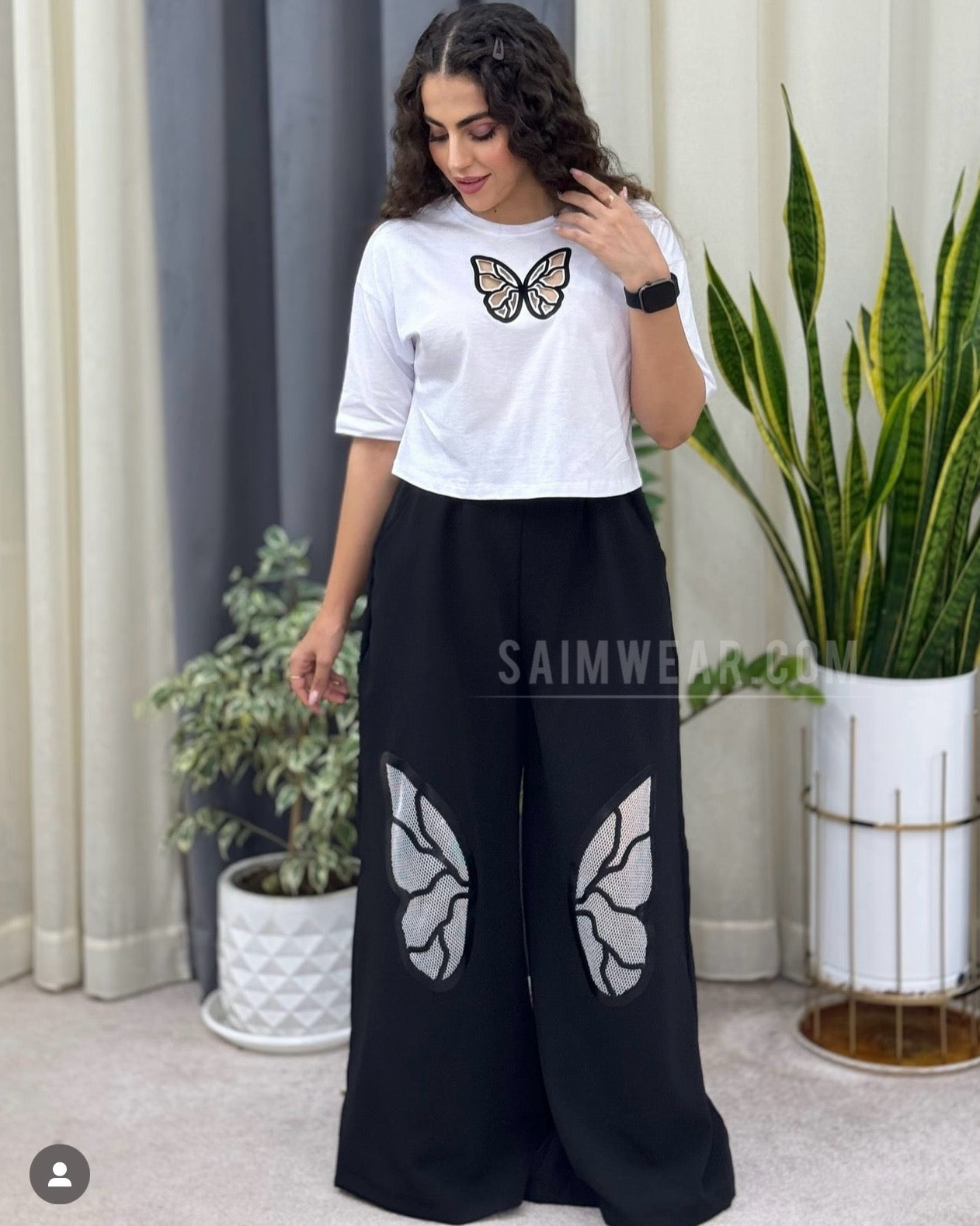 CH # 445 Printed Crop Tee Trousers