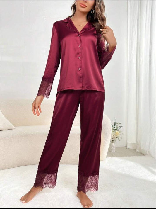 Saimwear 2-Piece Silk Nighty Set – P-73