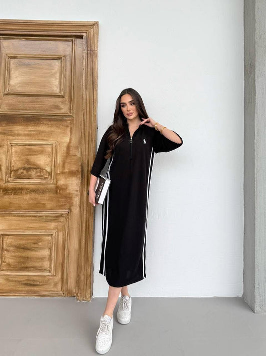 CH 576 - Stripe Style Long Top Dress - Saimwear
