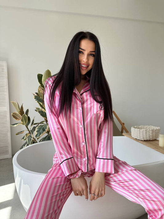 D 5 | Luxury Printed Silk Pajama Set For Women | SAIMWEAR