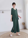 CH # 345  Cool And Comfy Open Cut Loose Trousers And Half Sleeves Top Loungewear