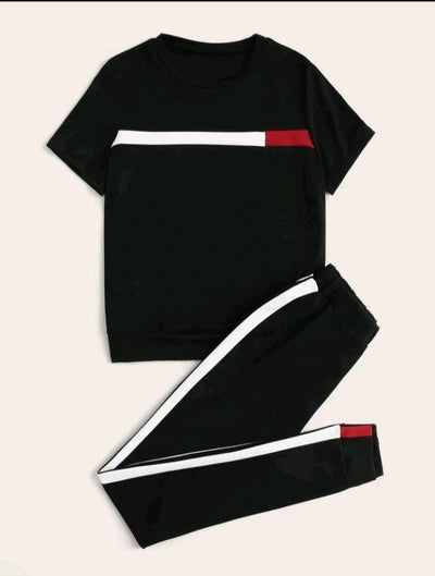 Red and White Basic Summer Tracksuit SW-0056