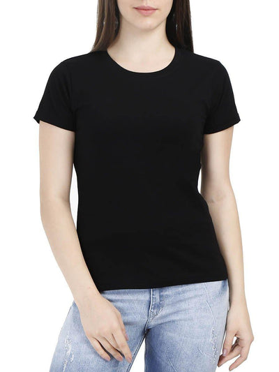 Saimwear Black Round Neck Basic T-Shirt