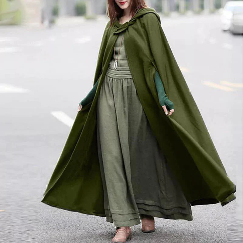 Saimwear women's stylish long cape cloak hooded Coat Hoodies PonchoWarm Cosplay Outwear Windbreaker CH-330 - saimwear