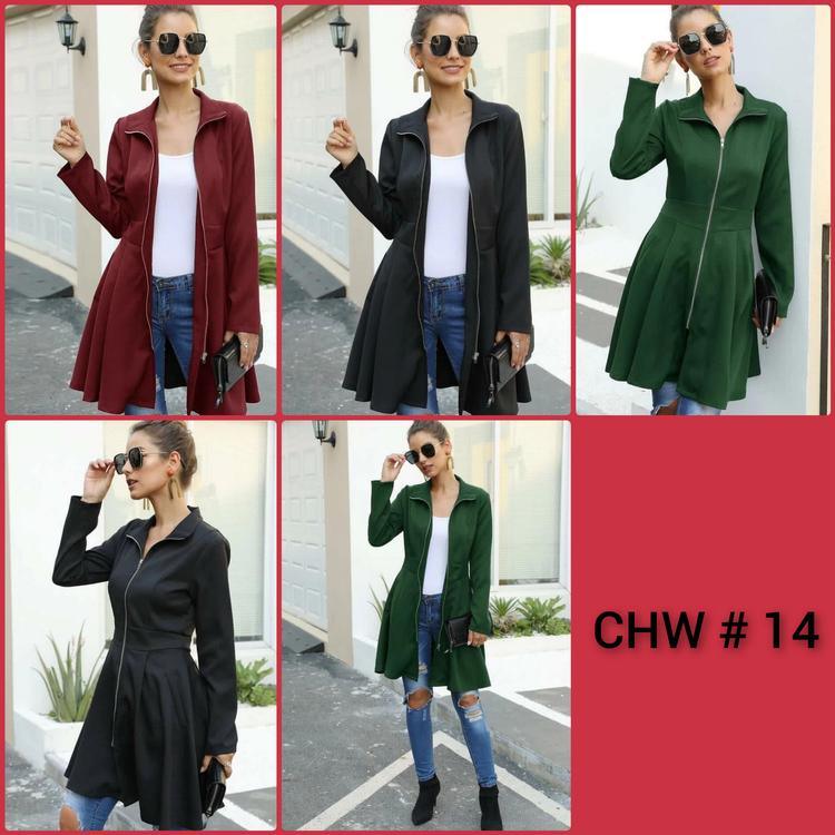Long Fallin Zipper Fleece Coat Chw # 14 - saimwear